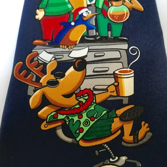 Vintage Hallmark Christmas Mens Tie Office Boss - Picture 5 of 8